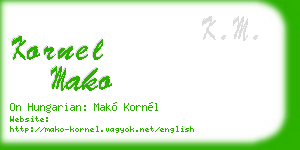 kornel mako business card