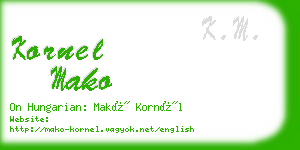 kornel mako business card